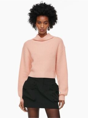 Wilfred | Montpellier Waist Turtleneck Cropped Sweater Blush Pink Size Medium